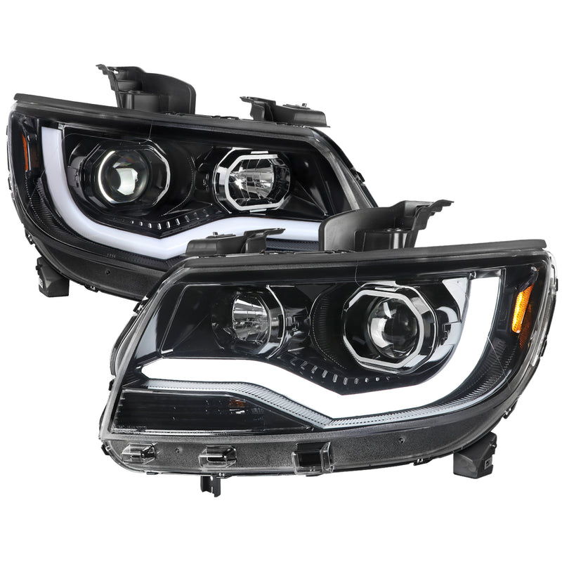Spec-D 15-20 Chevrolet Colorado Led Projector Headlight Full Glossy Black 2LHP-COL15BK-TM