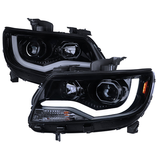 Spec-D 15-20 Chevrolet Colorado Led Projector Headlight Glossy Black With Smoke Lens 2LHP-COL15G-TM