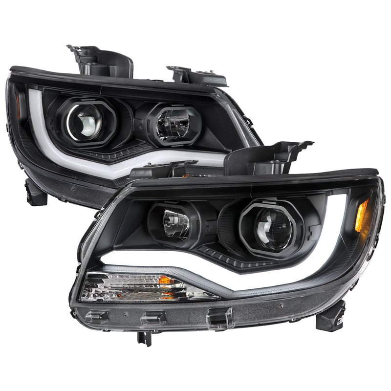 Spec-D 15-20 Chevrolet Colorado Led Projector Headlight Matte  Black With Clear Lens 2LHP-COL15JM-TM
