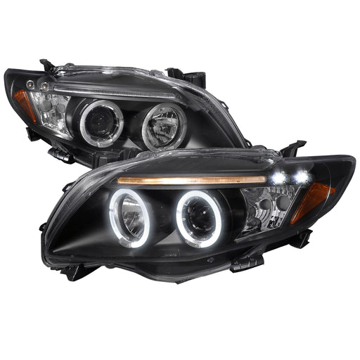 Spec-D 09-10 Toyota  Corolla  Halo Projector Headlight Black Housing 2LHP-COR09JM-TM