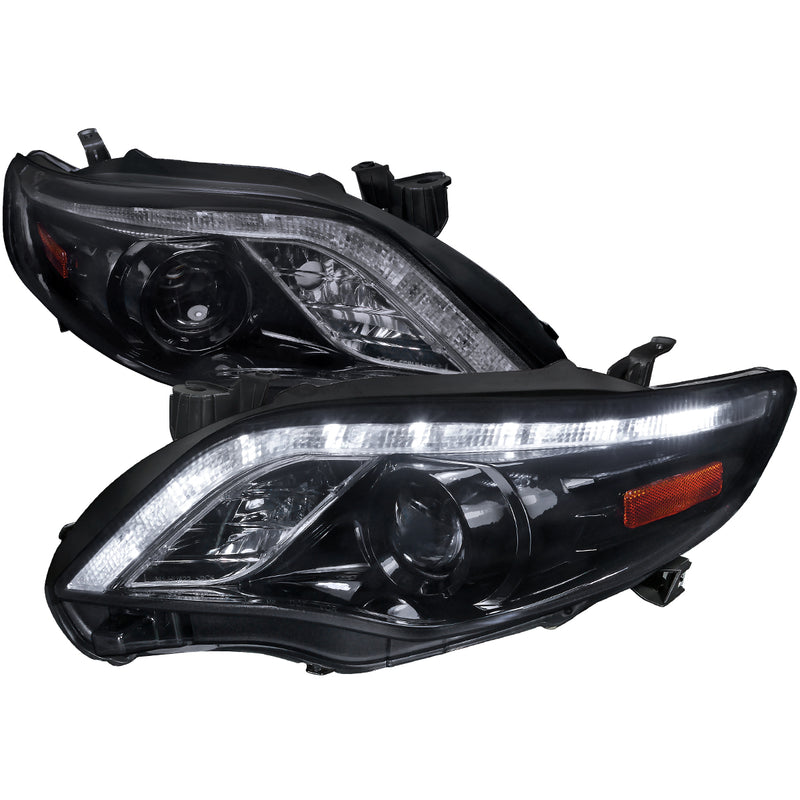 Spec-D 11-Up  Toyota  Corolla  Projector Headlight Glossy Black Housing With Smoked Lens  2LHP-COR11G-TM