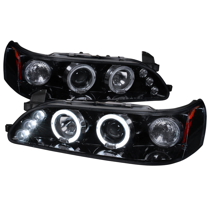 Spec-D 93-97 Toyota  Corolla  Halo Projector Headlight Gloss Black Housing Smoke Lens  2LHP-COR93G-TM
