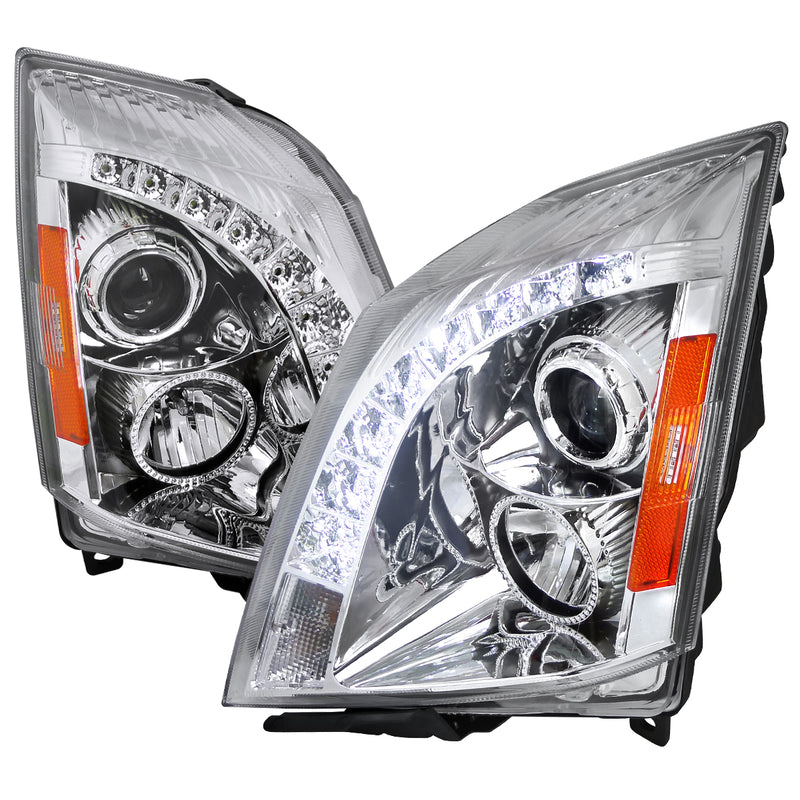 Spec-D 08-13 Cadillac Cts Halo Projector Headlight Chrome - Not Compatible With Factory Xenon 2LHP-CTS08-RS