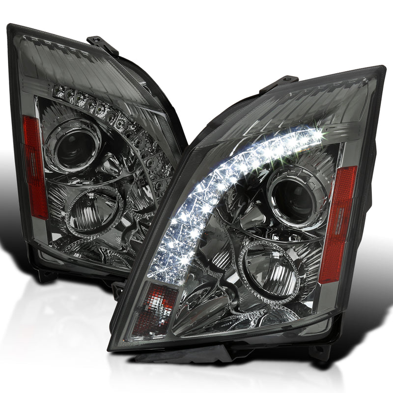Spec-D 08-14 Cadillac Cts Projector Headlight With Led Strip 2LHP-CTS08G-RS