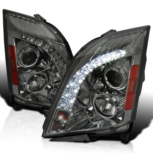 Spec-D 08-14 Cadillac Cts Projector Headlight With Led Strip 2LHP-CTS08G-RS