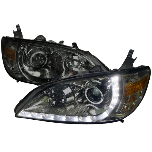 Spec-D 04-05 Honda Civic R8 Style Projector Headlight Smoke 2LHP-CV04G-8-RS