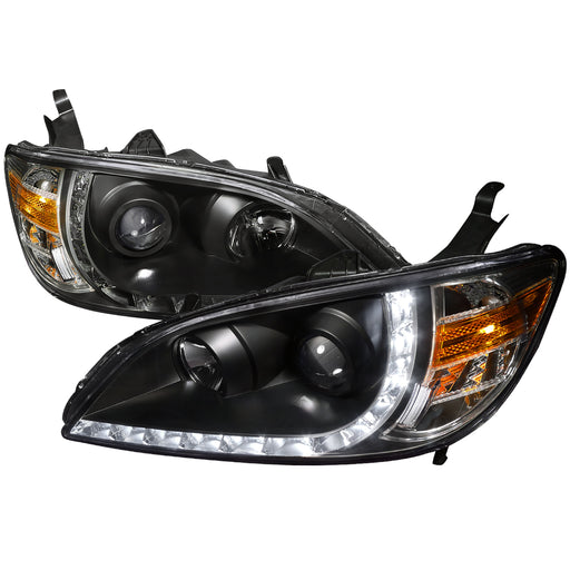 Spec-D 04-05 Honda Civic R8 Style Projector Headlight Black Housing  2LHP-CV04JM-8-RS