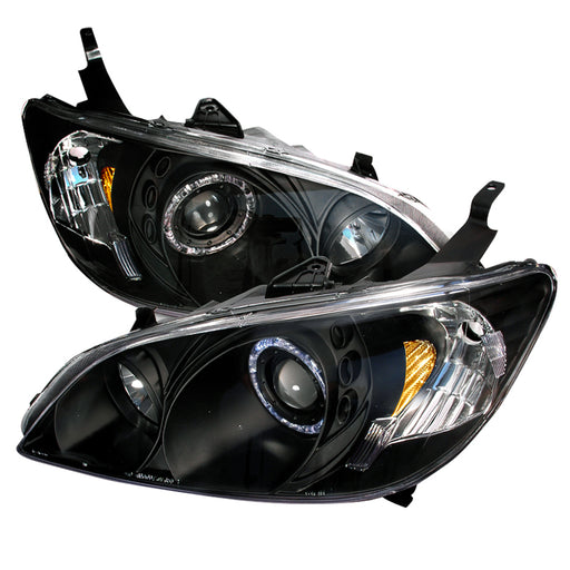 Spec-D 04-05 Honda Civic Halo Projector Headlights Black 2LHP-CV04JM-KS