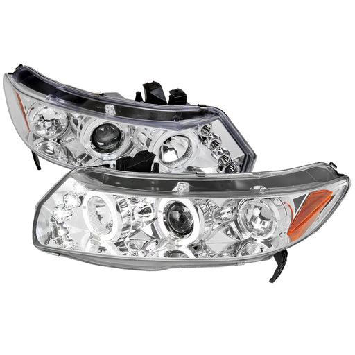 Spec-D 06-11 Honda Civic Halo Led Projector Chrome 2LHP-CV062-TM