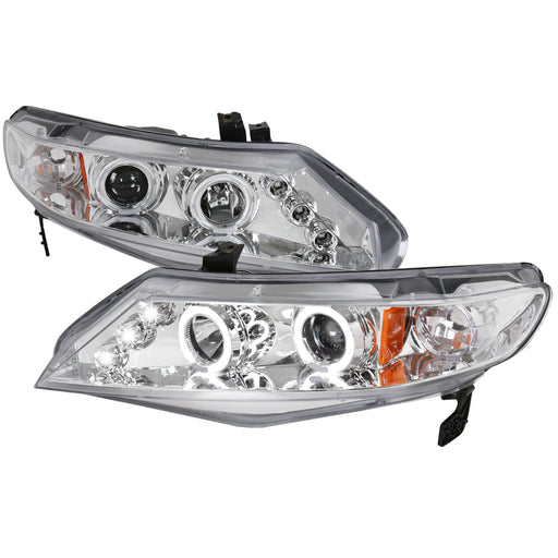 Spec-D 06-11 Honda Civic Halo Led Projector Chrome 2LHP-CV064-TM