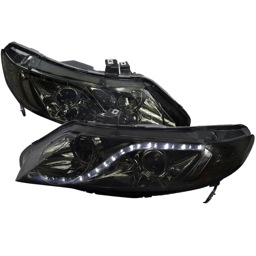 Spec-D 06-11 Honda  Civic  06-11 Honda Civic 4 Doors R8 Style Projector Headlight Smoke 2LHP-CV064G-8-RS