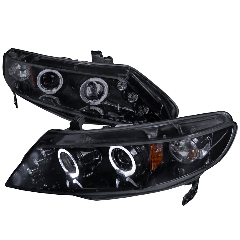 Spec-D 06-10 Honda  Civic  Smoked Lens Gloss Black Housing Projector Headlights 2LHP-CV064G-TM