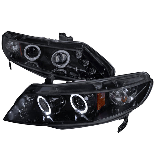 Spec-D 06-10 Honda  Civic  Smoked Lens Gloss Black Housing Projector Headlights 2LHP-CV064G-TM
