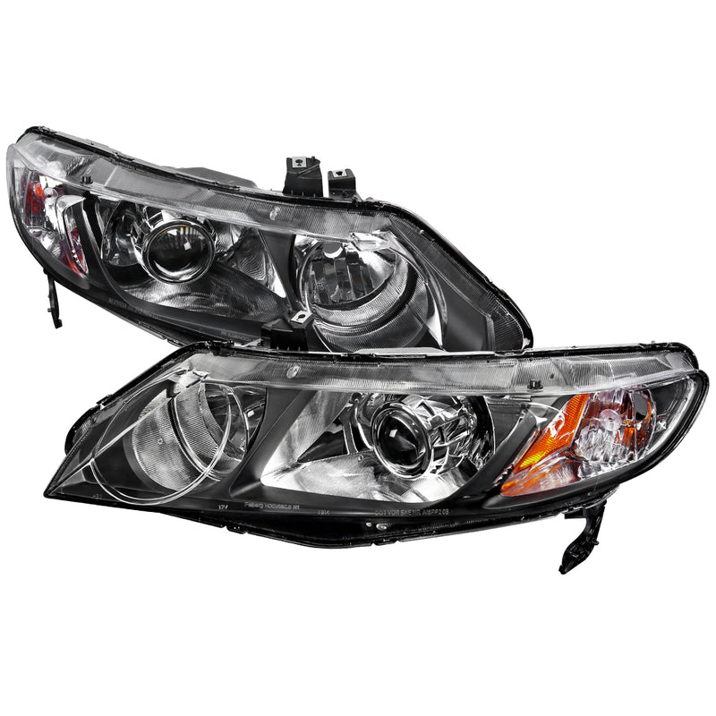 Spec-D 06-11 Honda Civic Projector Headlights - Black 2LHP-CV064JM-RS