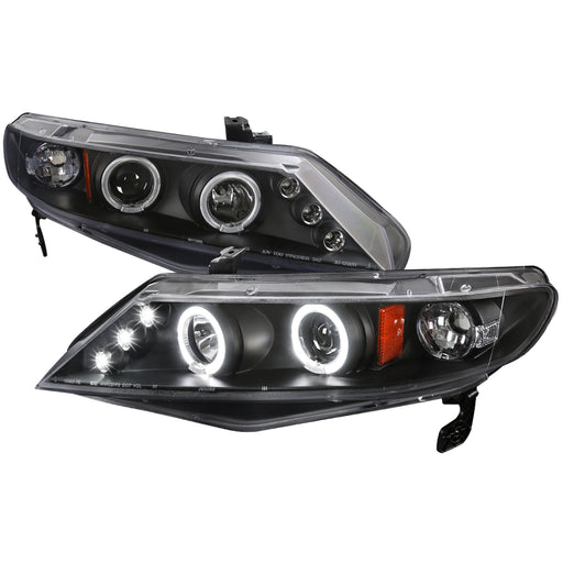 Spec-D 06-11 Honda Civic Halo Led Projector Black 2LHP-CV064JM-TM