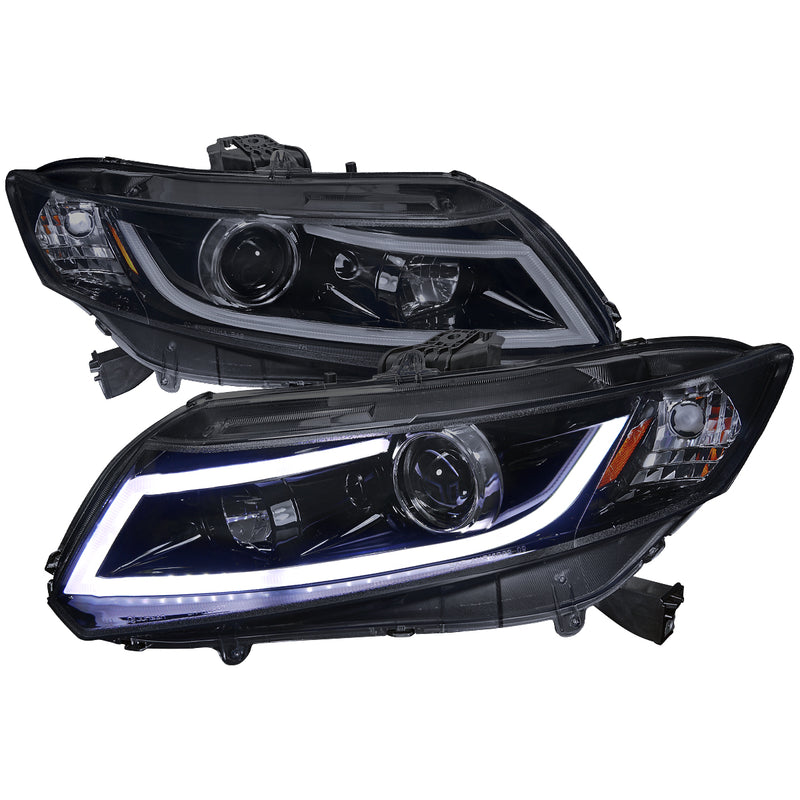 Spec-D 12-Up Honda Civic R8 Style Led Projector Headlight Gloss Black Housing Smoke Lens 2LHP-CV12G-8V2-TM