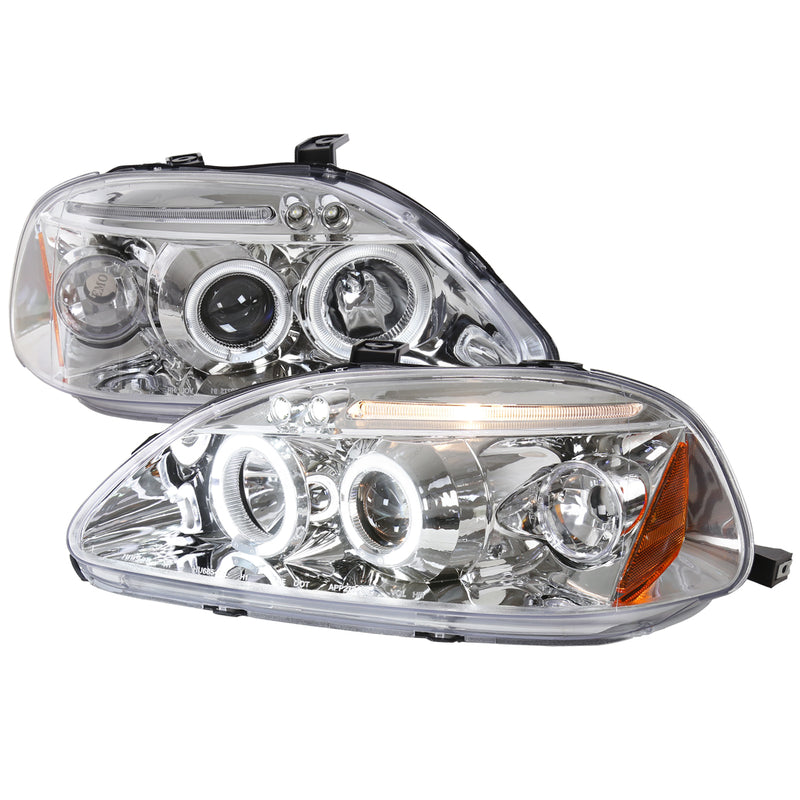 Spec-D 96-98 Honda Civic Halo Led Projector Chrome 2LHP-CV96-TM