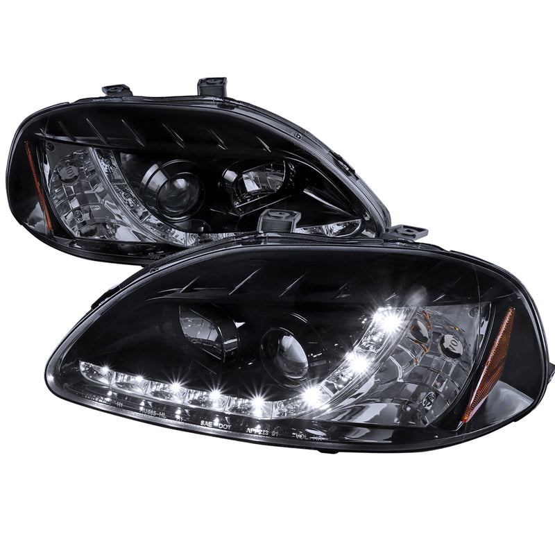 Spec-D 96-98 Honda Civic R8 Style Halo Led Projector Smoked 2LHP-CV96G-8-TM