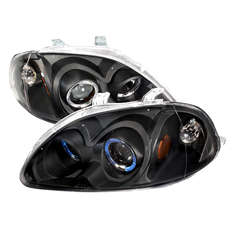 Spec-D 96-98 Honda Civic Halo Projector Headlights Black 2LHP-CV96JM-KS
