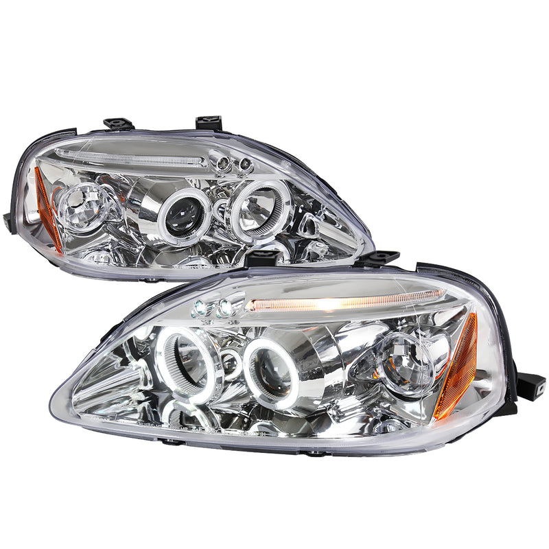 Spec-D 99-00 Honda Civic Halo Led Projector Chrome 2LHP-CV99-TM