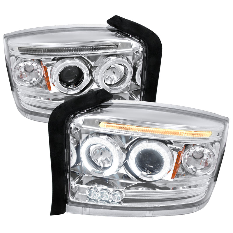 Spec-D 05-07 Dodge Dakota Halo Led Projector Chrome 2LHP-DAK05-TM