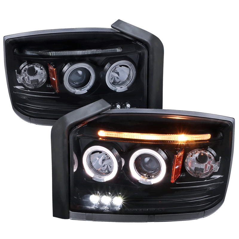 Spec-D 05-07 Dodge Dakota Halo Led Projector Smoked 2LHP-DAK05G-TM