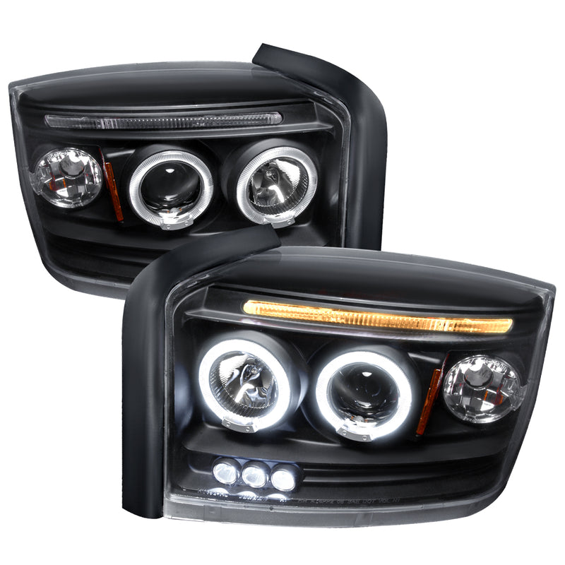 Spec-D 05-07 Dodge Dakota Halo Led Projector Black 2LHP-DAK05JM-TM