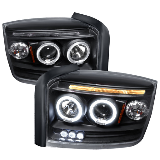Spec-D 05-07 Dodge Dakota Halo Led Projector Black 2LHP-DAK05JM-TM