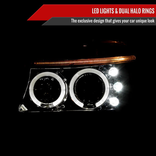 Spec-D 98-03 Dodge Durango Halo Led Projector Chrome 2LHP-DAK97-TM