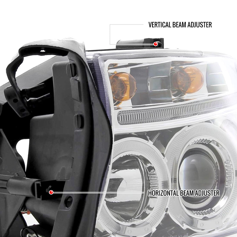 Spec-D 98-03 Dodge Durango Halo Led Projector Chrome 2LHP-DAK97-TM