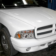 Spec-D 97-04 Dodge Dakota Halo Led Projector Chrome 2LHP-DAK97-TM