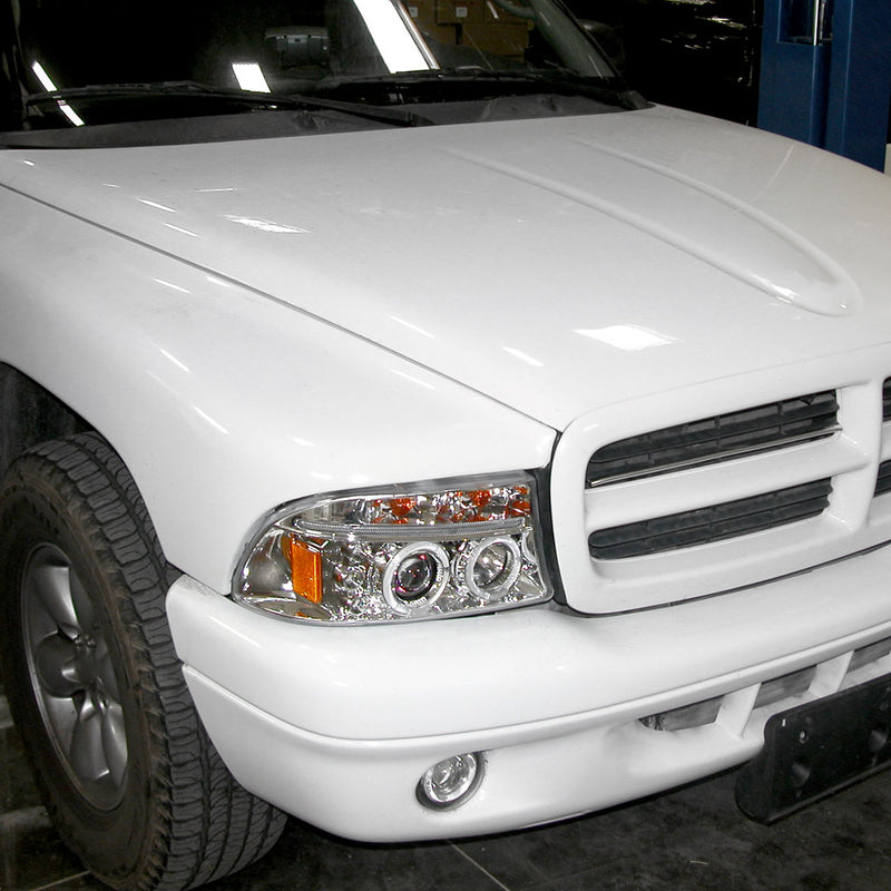 Spec-D 97-04 Dodge Dakota Halo Led Projector Chrome 2LHP-DAK97-TM