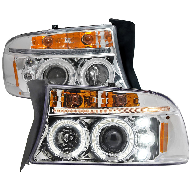 Spec-D 97-04 Dodge Dakota Halo Led Projector Chrome 2LHP-DAK97-TM