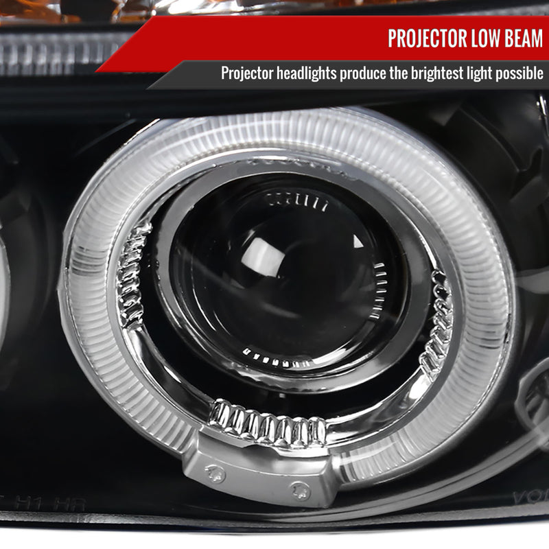 Spec-D 97-04 Dodge Dakota Halo Led Projector Black 2LHP-DAK97JM-TM