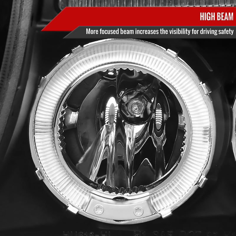 Spec-D 97-04 Dodge Dakota Halo Led Projector Black 2LHP-DAK97JM-TM