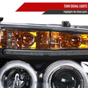 Spec-D 98-03 Dodge Durango Halo Led Projector Black 2LHP-DAK97JM-TM