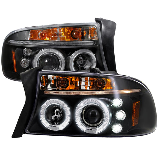 Spec-D 97-04 Dodge Dakota Halo Led Projector Black 2LHP-DAK97JM-TM