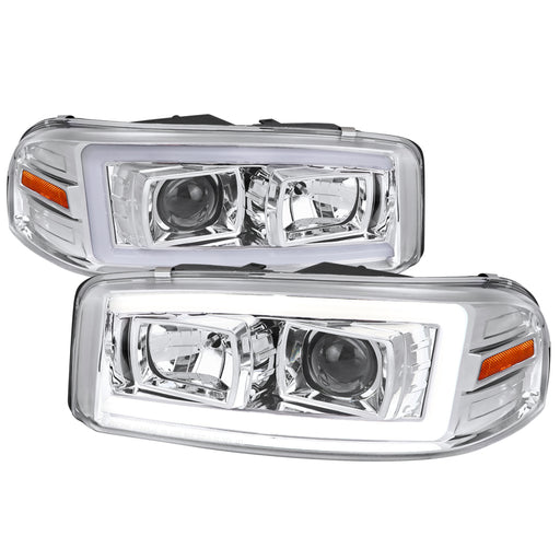Spec-D 00-06 Gmc Yukon Denali Projector Headlights With Chrome Housing Clear Lens And Amber Reflector 2LHP-DEN00-G2-TM