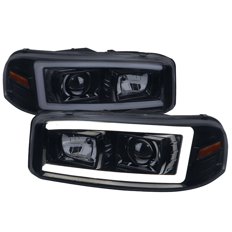 Spec-D 00-06 Gmc Yukon Denali Projector Headlights With Chrome Housing Clear Lens And Amber Reflector 2LHP-DEN00G-G2-TM