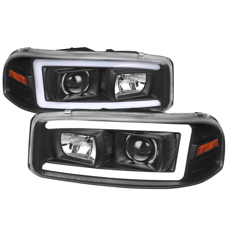 Spec-D 00-06 Gmc Yukon Denali Projector Headlights With Matte Black Housing Clear Lens And Amber Reflector 2LHP-DEN00JM-G2-TM