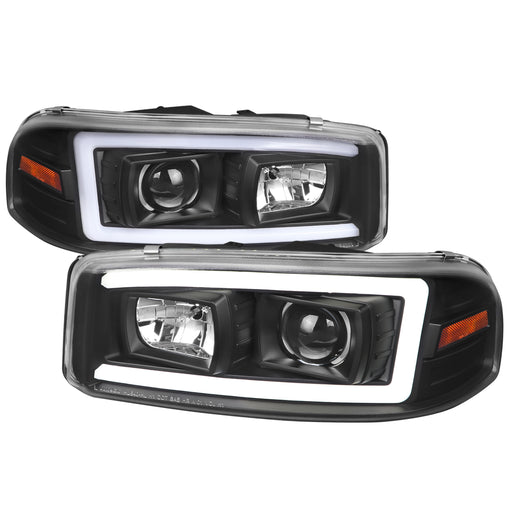 Spec-D 00-06 Gmc Yukon Denali Projector Headlights With Matte Black Housing Clear Lens And Amber Reflector 2LHP-DEN00JM-G2-TM