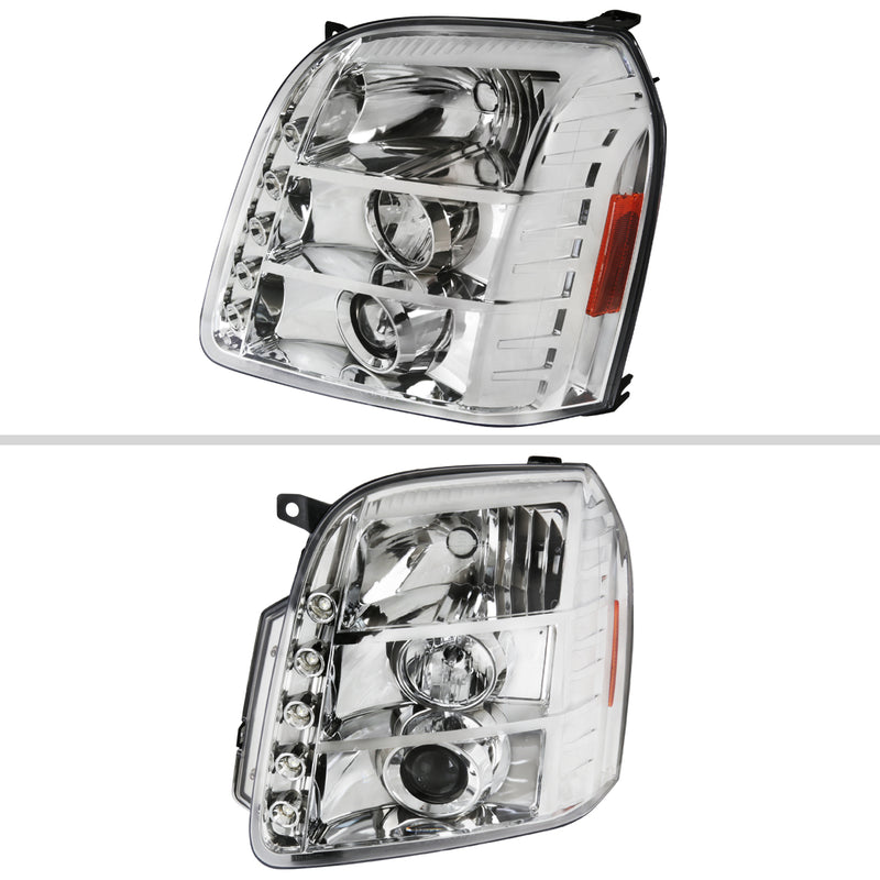 Spec-D 07-10 Gmc Yukon Halo Led Projector Chrome 2LHP-DEN07-TM