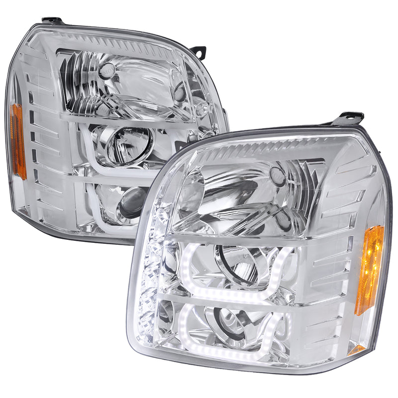 Spec-D 07-12 Gmc Yukon U Shaped Halo Projector Chrome 2LHP-DEN07-V2-TM