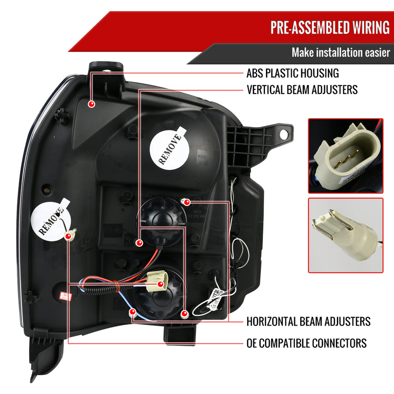 Spec-D 07-10 Gmc Denali Halo Led Projector Black 2LHP-DEN07JM-TM