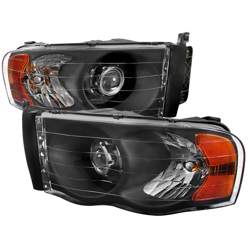 Spec-D 02-05 Dodge Ram Projector Headlight Black Housing 2LHP-DGP02JM-RS