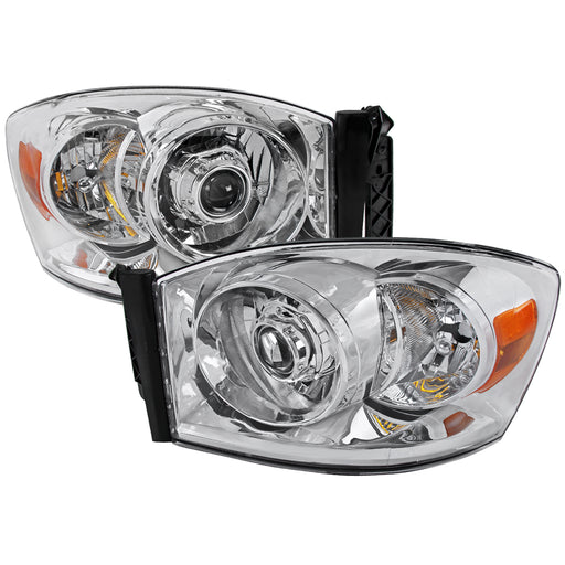 Spec-D 06-08 Dodge Ram Projector Headlight Chrome Housing 2LHP-DGP06-RS