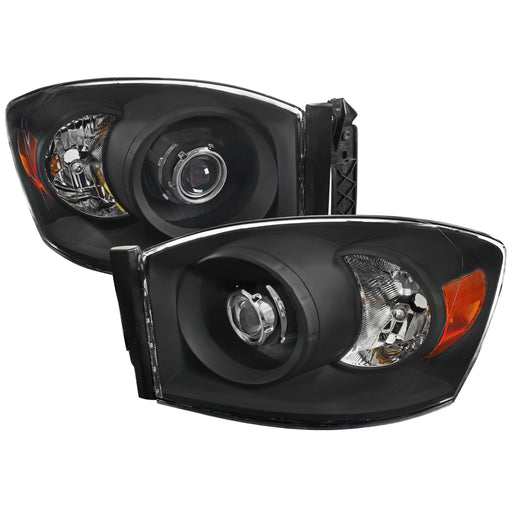 Spec-D 06-08 Dodge Ram Projector Headlight Black Housing 2LHP-DGP06JM-RS