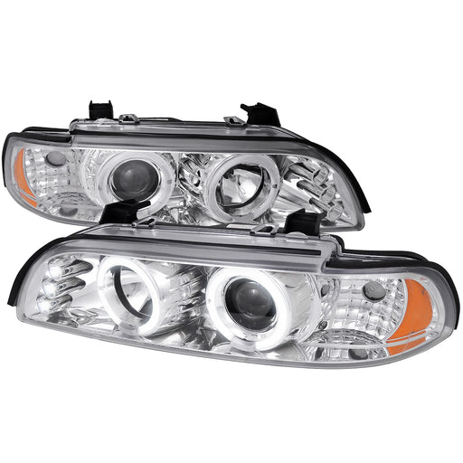 Spec-D 96-03 Bmw  5-Series  Halo Projector Headlight Gloss Black Housing Smoke Lens  2LHP-E3997-TM