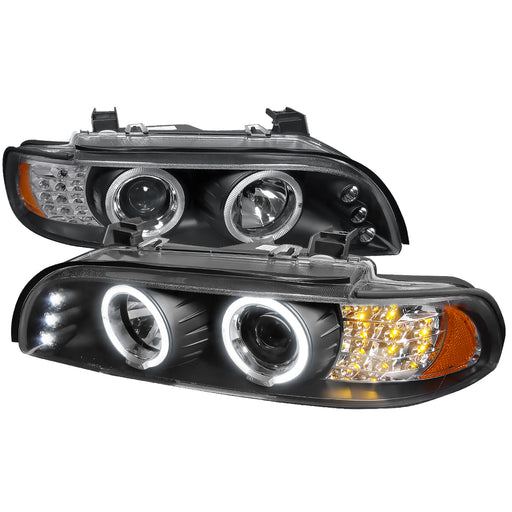 Spec-D 01-03 Bmw  5-Series  Led Halo Projector With Led Signal Black Housing 2LHP-E3997JM-8V2-TM