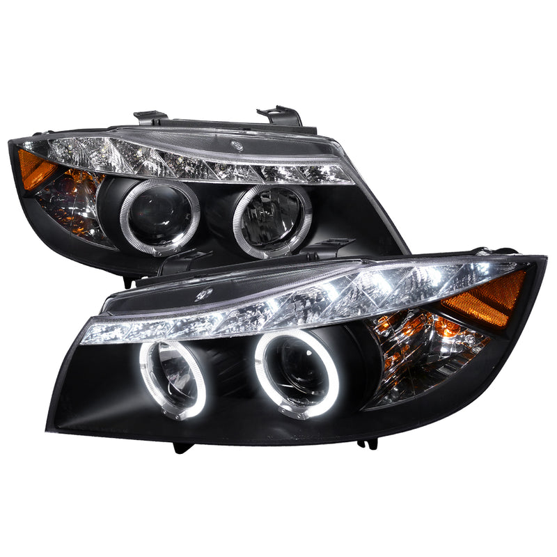 Spec-D 06-08 Bmw  E90 R8 Style Projector Headlight Black Housing 4 Door Sedan Only  2LHP-E9005JM-8-TM